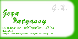 geza matyassy business card